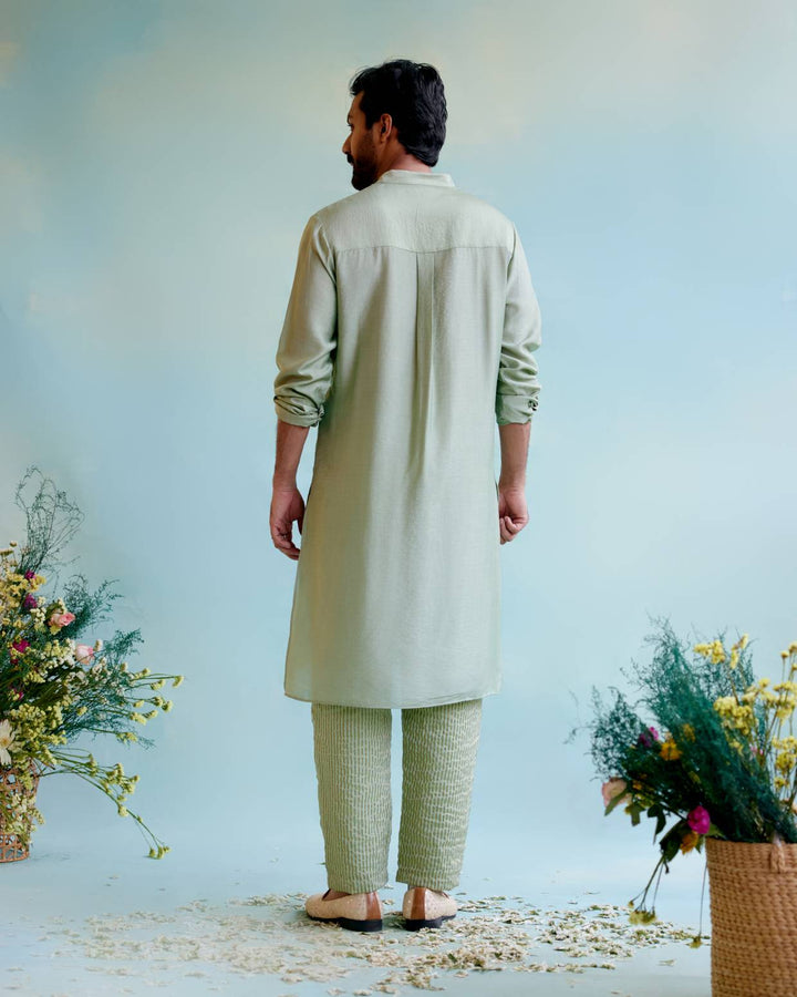 Sage Green Gota Kurta with Narrow Pants