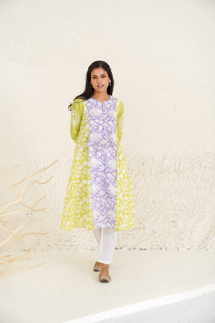 Lime Orchid Kurta with Narrow Pants