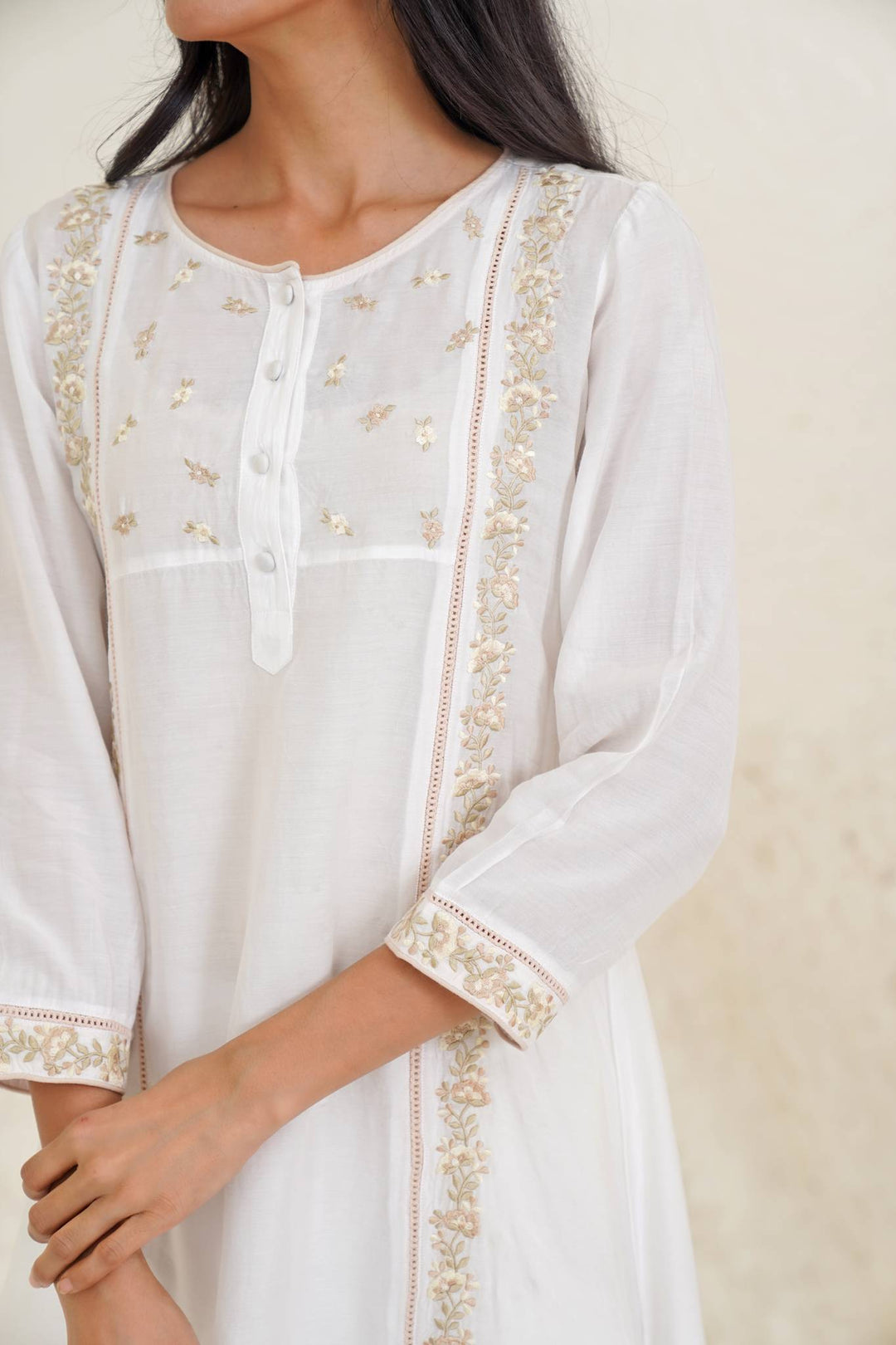 Ice Tone Kurta with Wide Leg Pants
