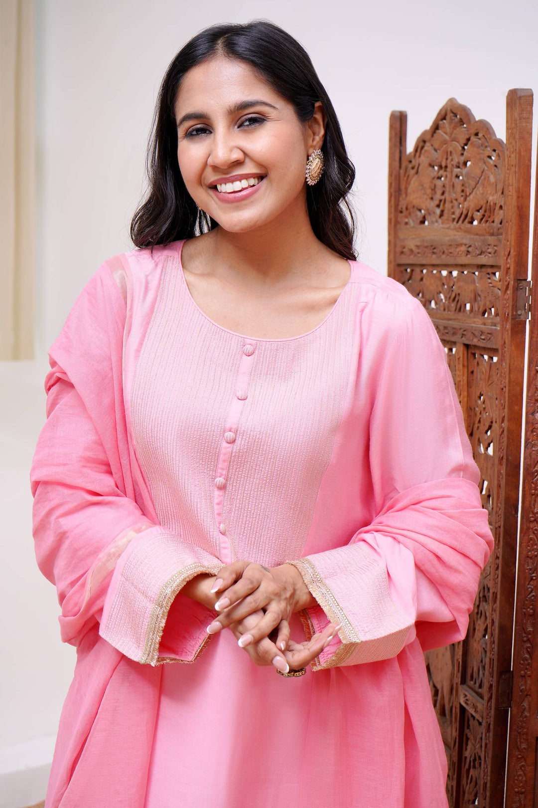 Lotus zari kurta with narrow pants