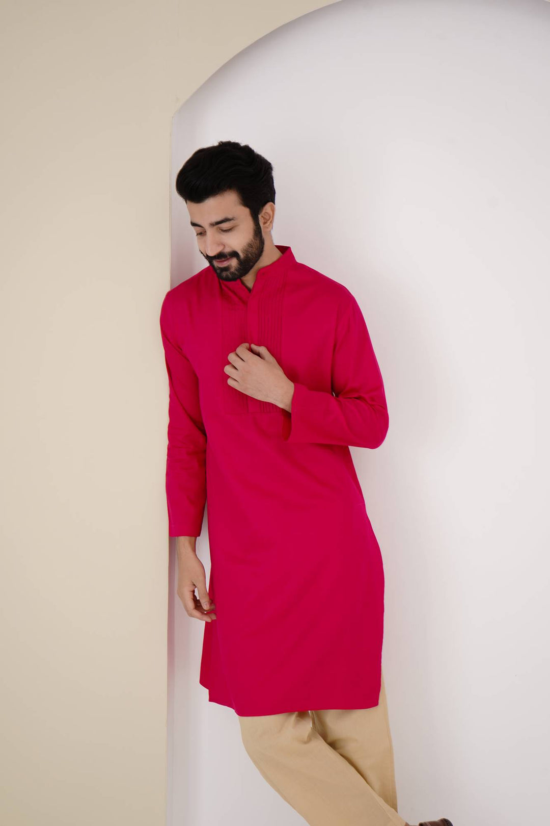 Fuchsia Pintuck Kurta Set