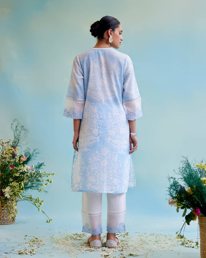 Blue Lily Kurta with Narrow Pants