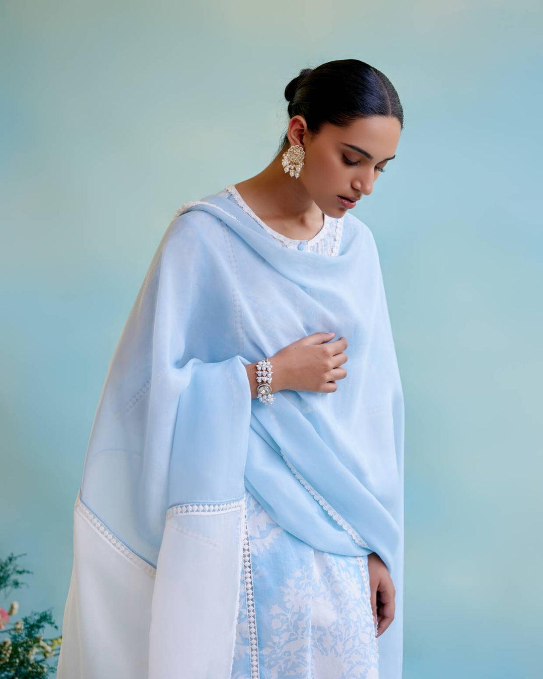 Blue Lily Kurta with Narrow Pants
