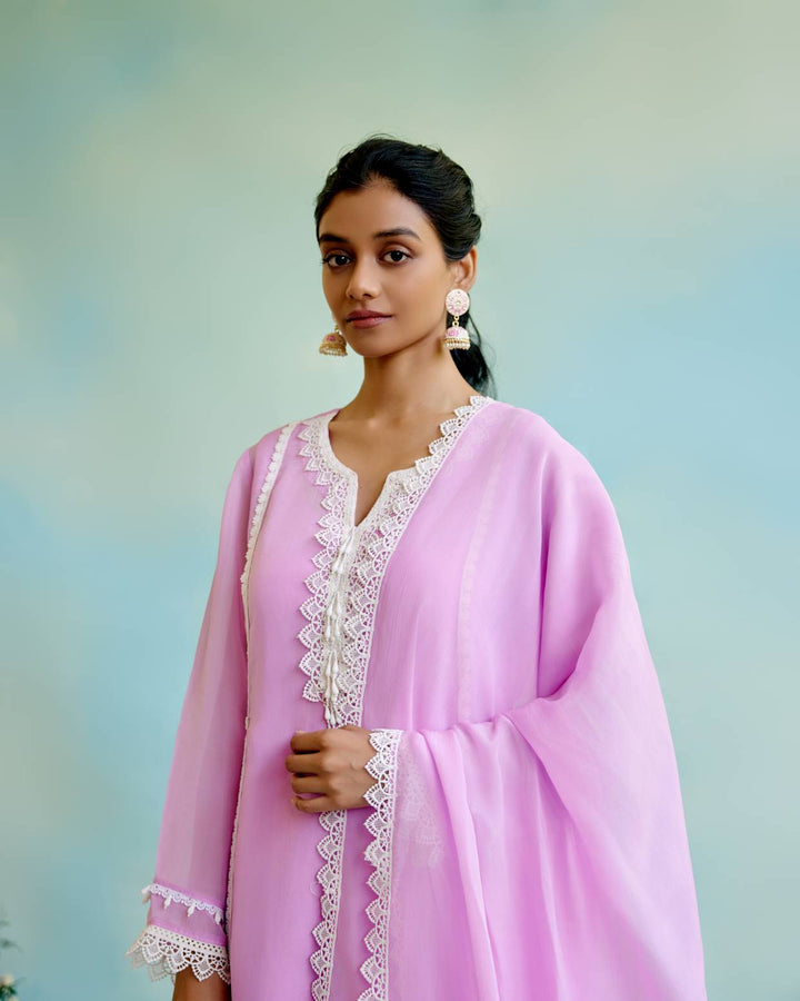 Lilac Glory Anarkali with Wide Leg Pants