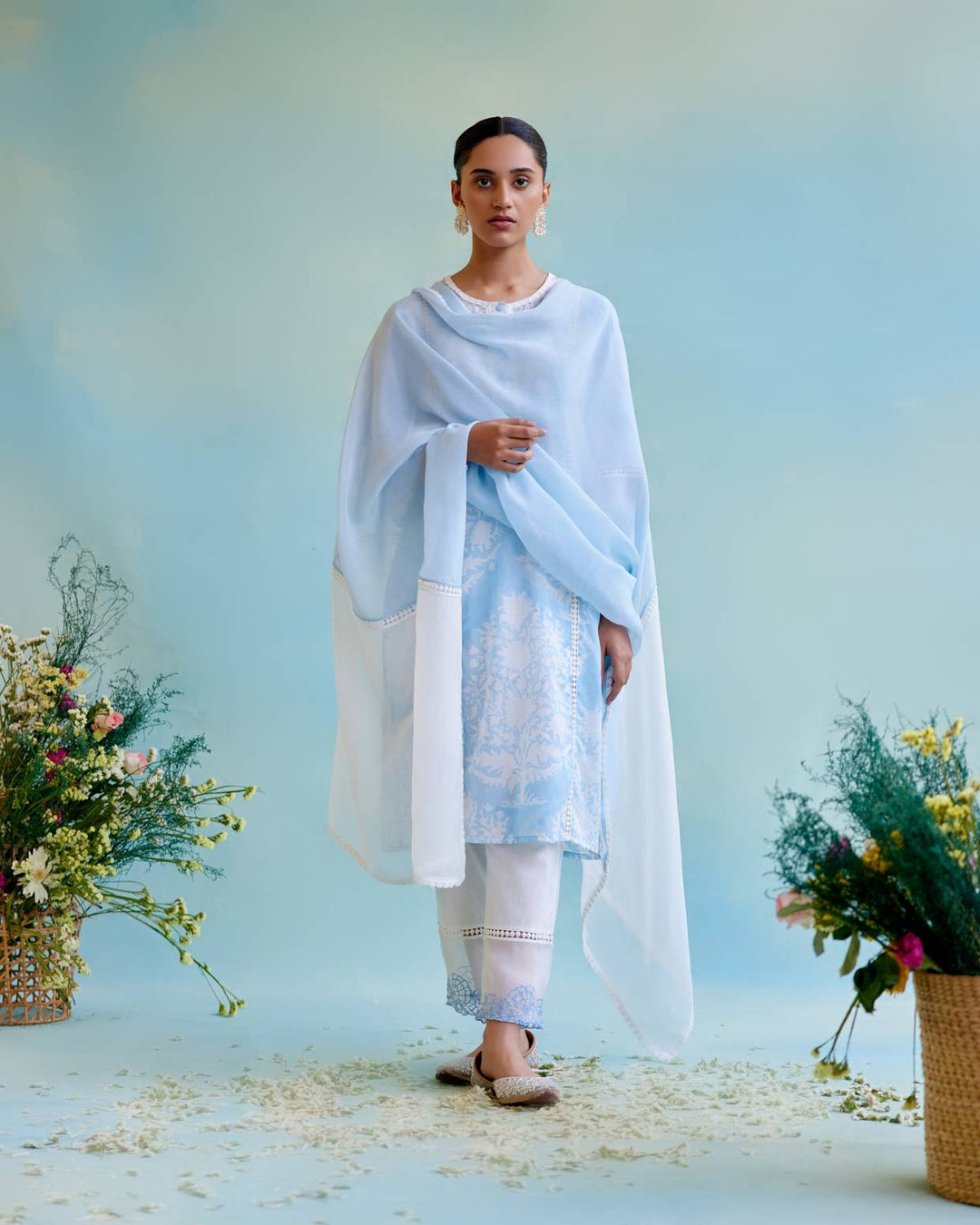 Blue Lily Kurta with Narrow Pants