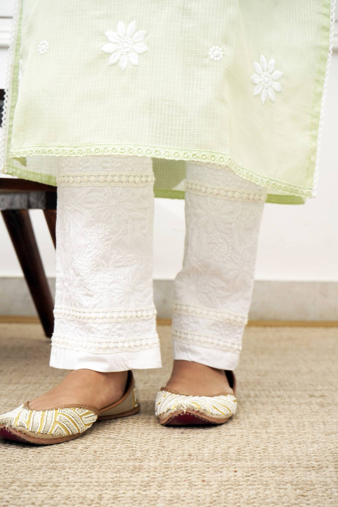 Mint Chikankari Kurta Set