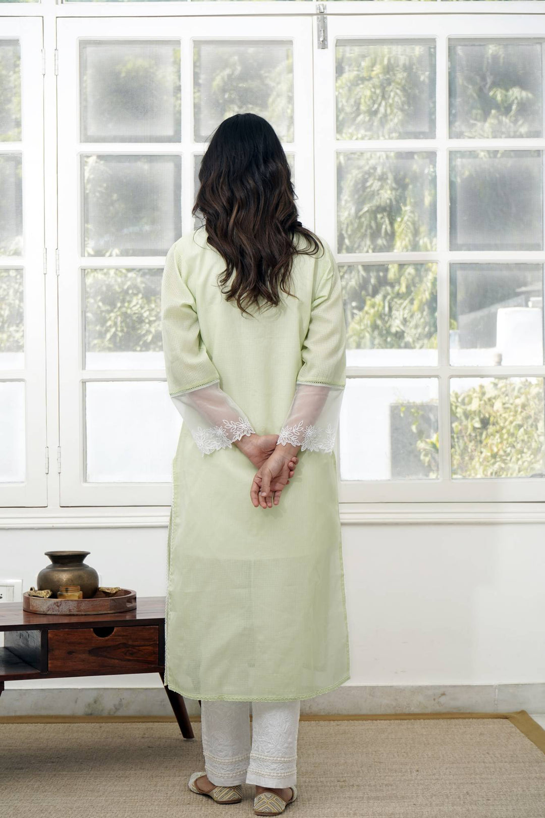 Mint Chikankari Kurta Set