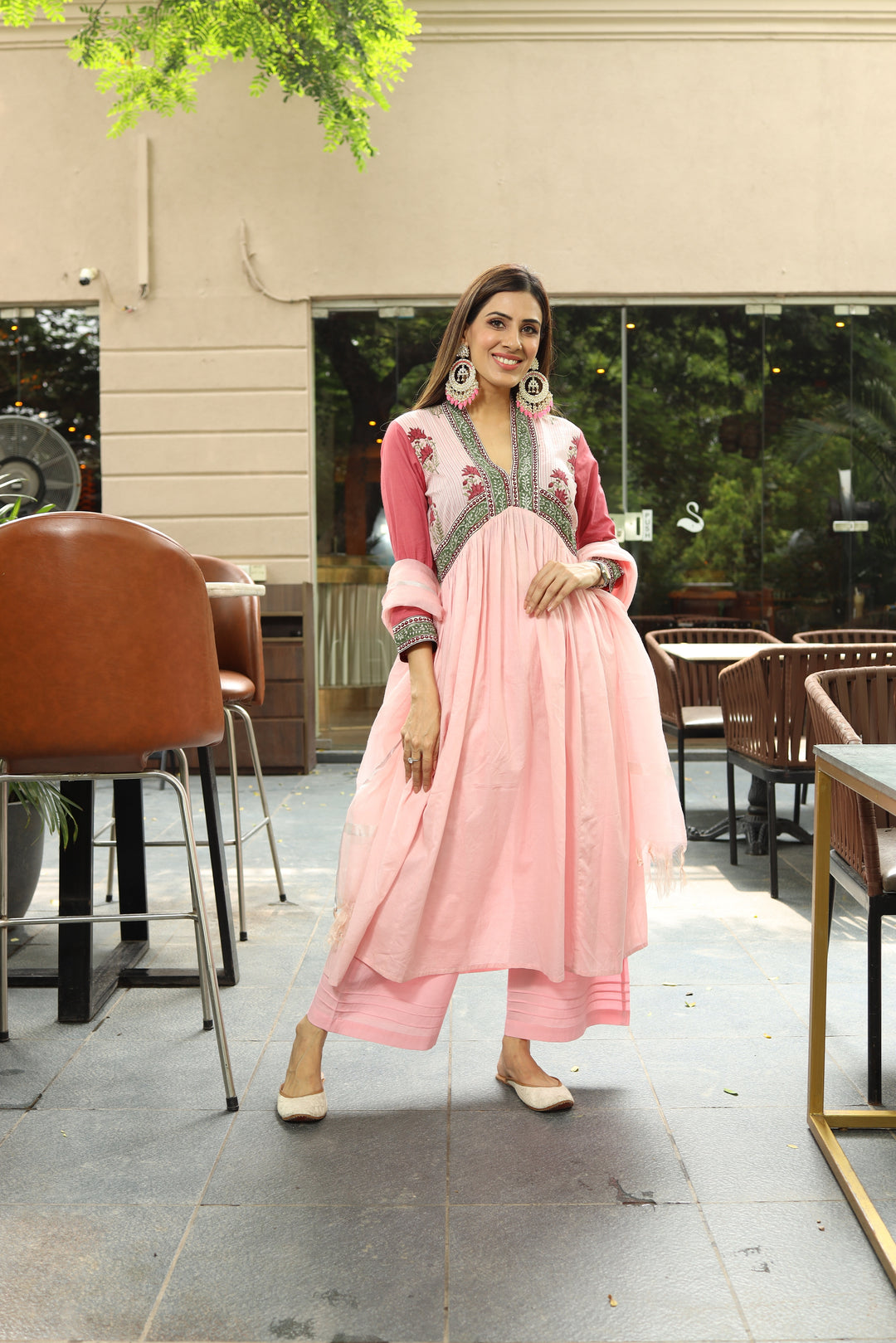 Pearl glory kurta with wide leg pants