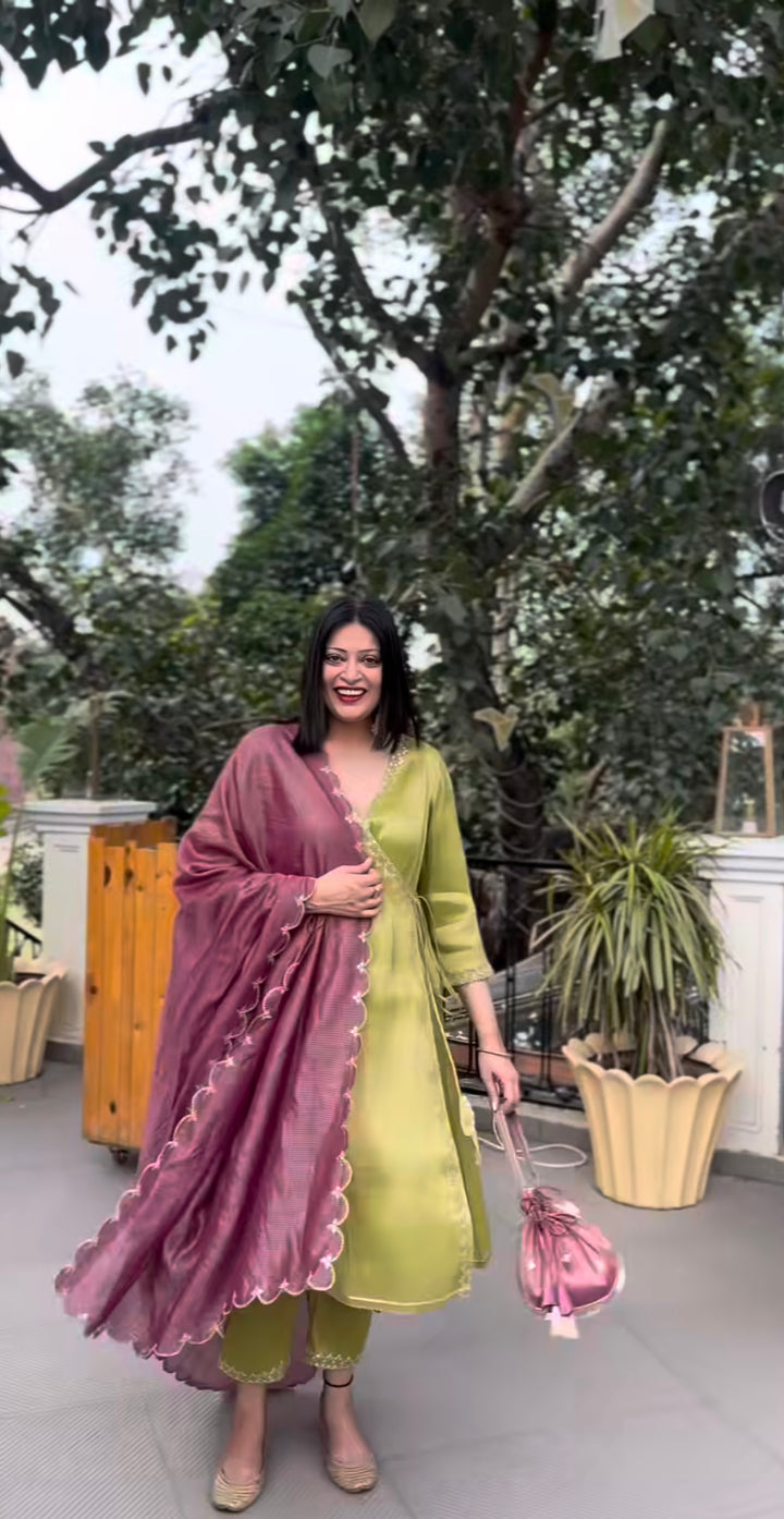 Purple Scallop Dupatta