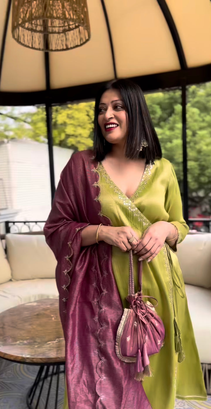 Purple Scallop Dupatta