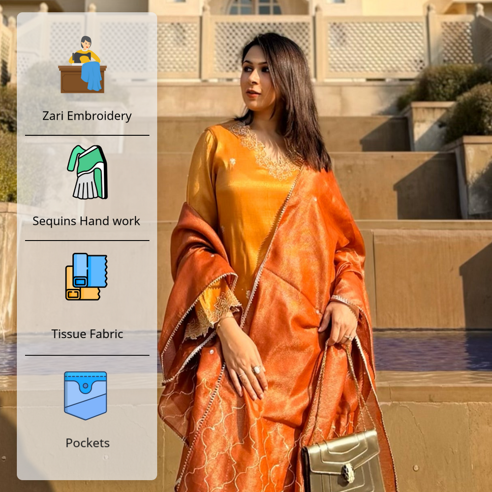 Amber Zari Kurta Set