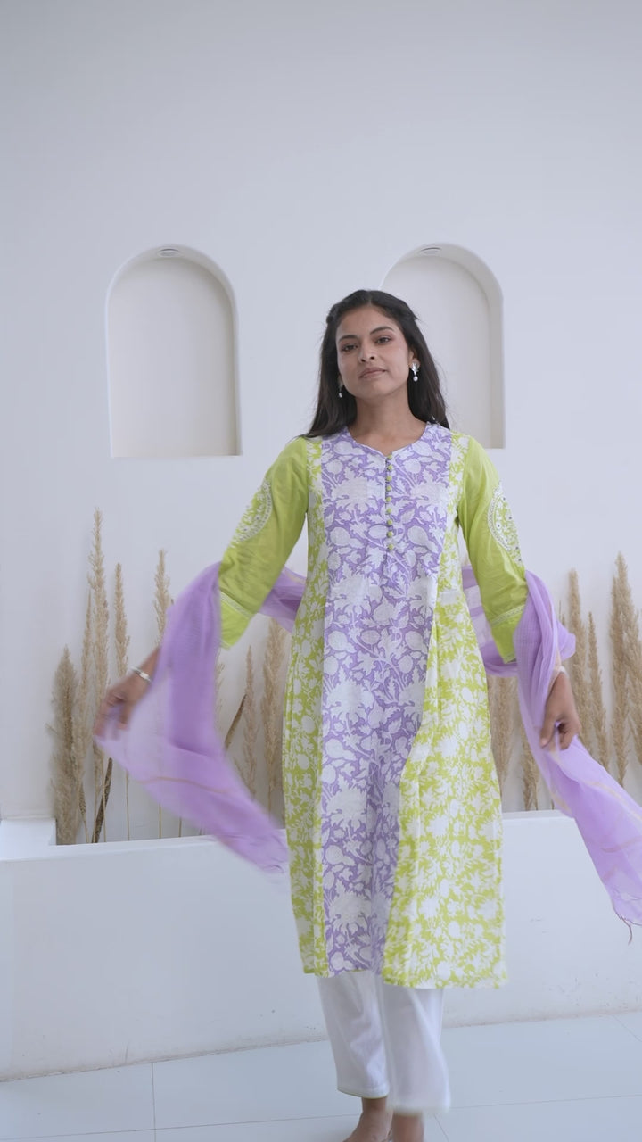 Lime Orchid Kurta with Narrow Pants