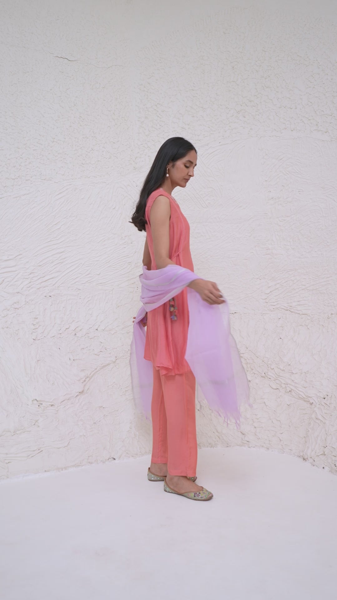 Sunkist Blush Kurta with narrow pants