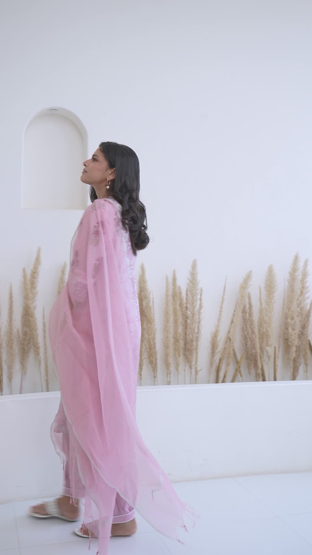 Pink cameo kurta with pegges pants
