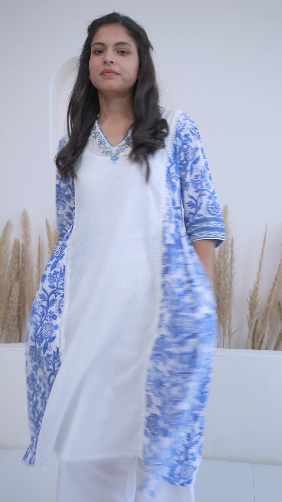 Sapphire Chintz Kurta with Wide Leg Pants