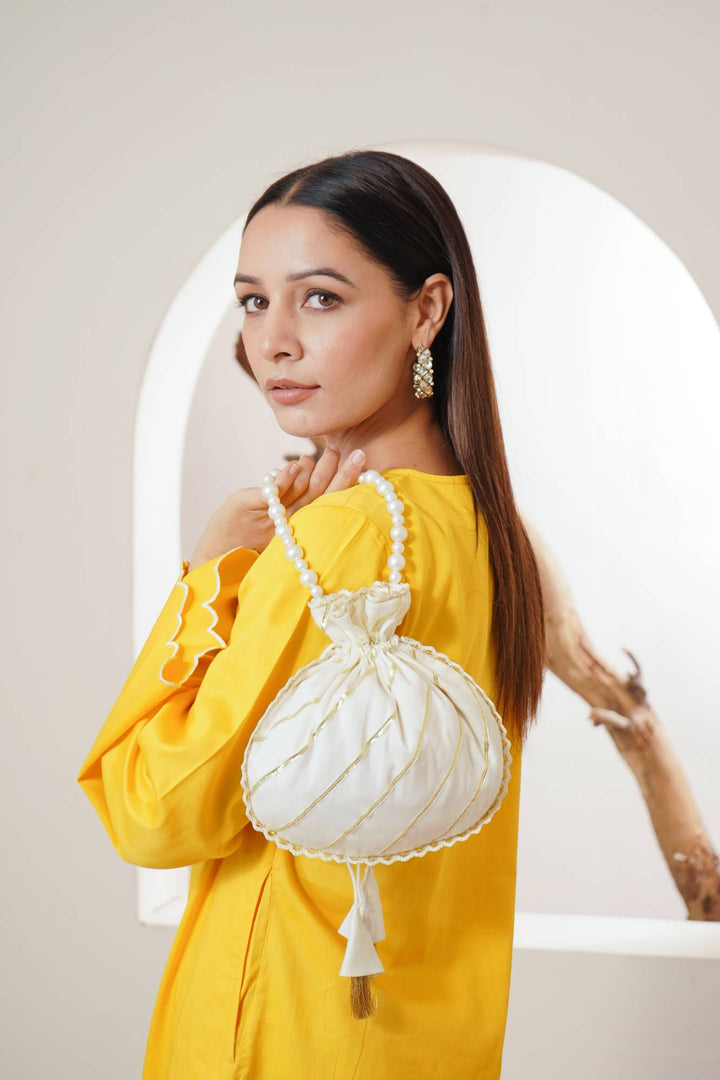 Ivory Pearl Potli Bag