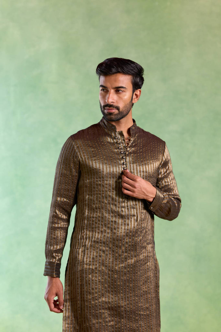 Black Stripe Loopi Kurta