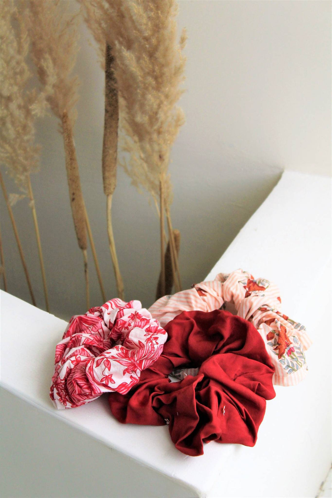 Retro red scrunchies