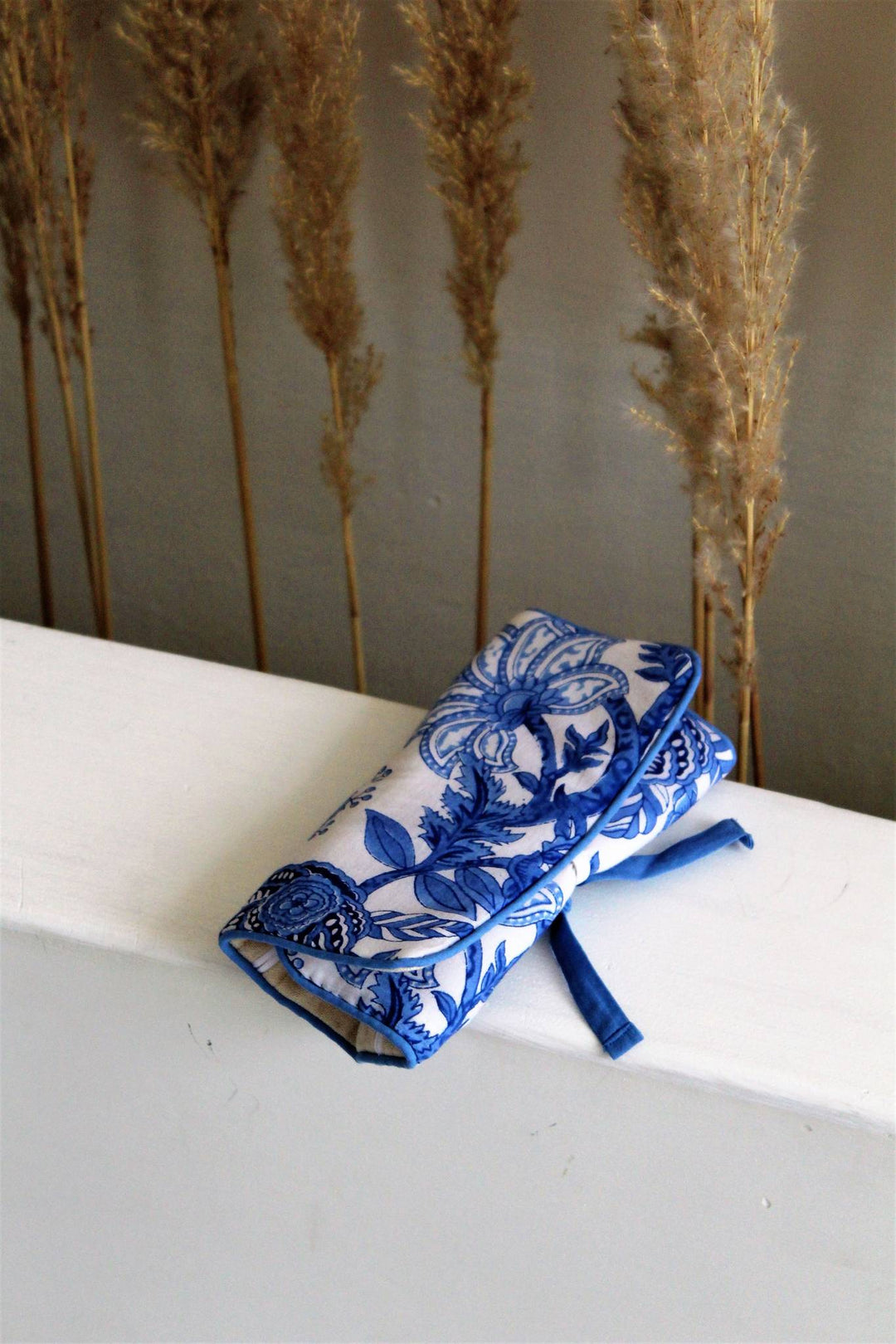 Sapphire Chintz Accessory Pouch