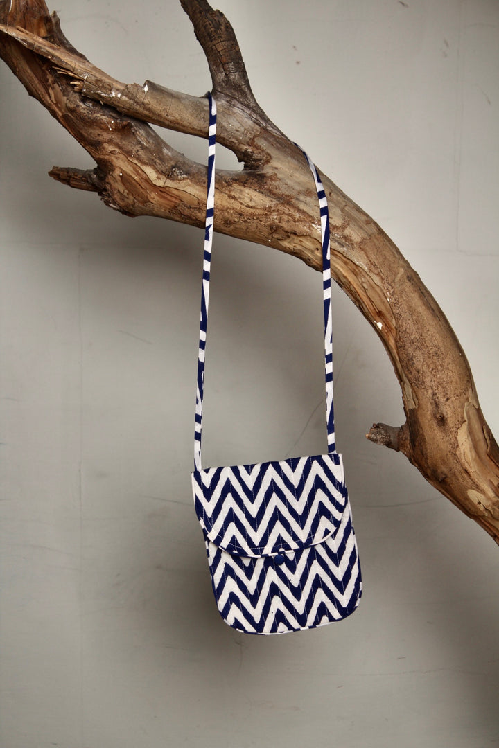 Indigo Chevron Mobile Cover Bag