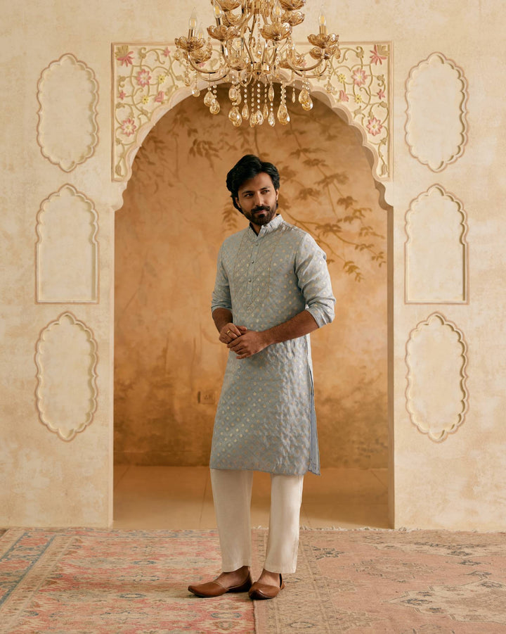 Blue Dori Brocade Kurta