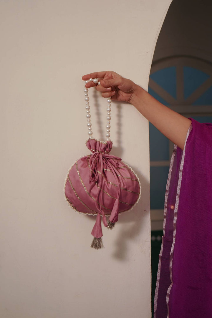 Lilac Pearl Potli Bag