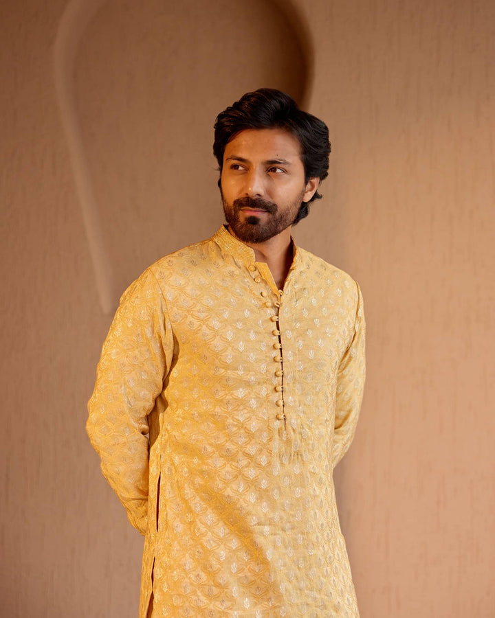 Golden Zari Brocade Kurta