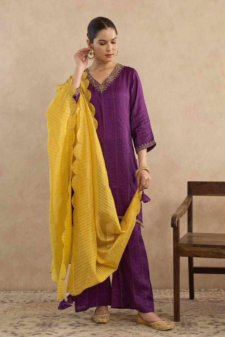 Royal Yellow Scalllop Dupatta