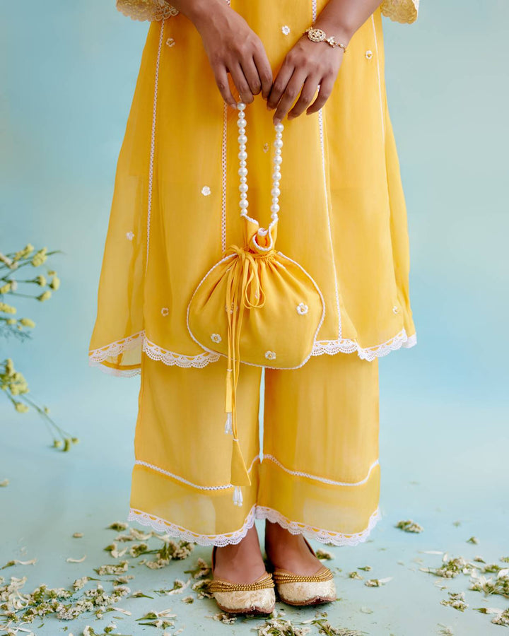 Misty Yellow Potli Bag