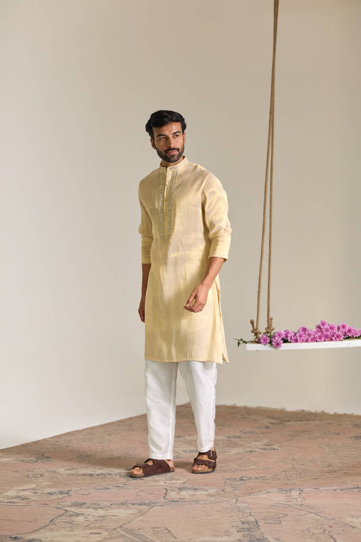 Gold Gota Tissue Kurta