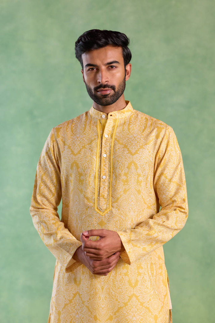 Yellow Petal Yoke Kurta