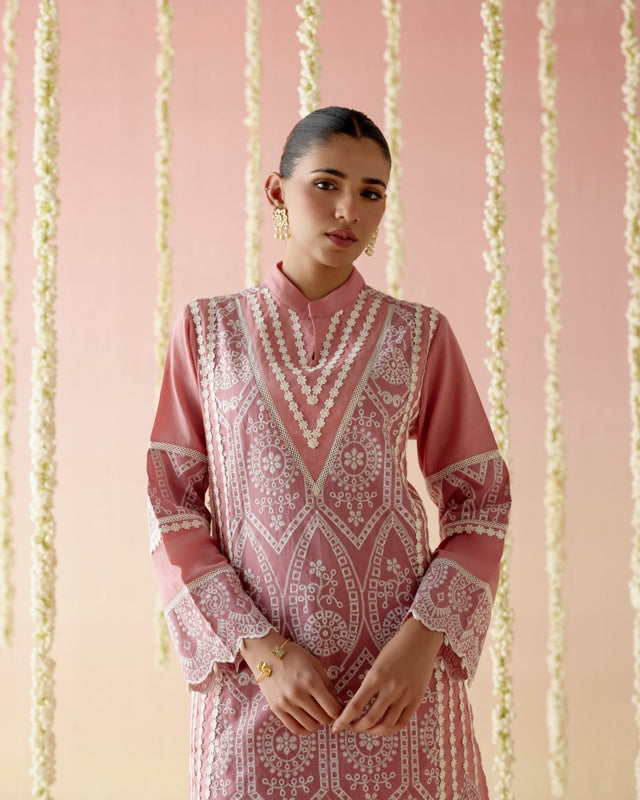 Zinnia Pink Kurta with Narrow Pants