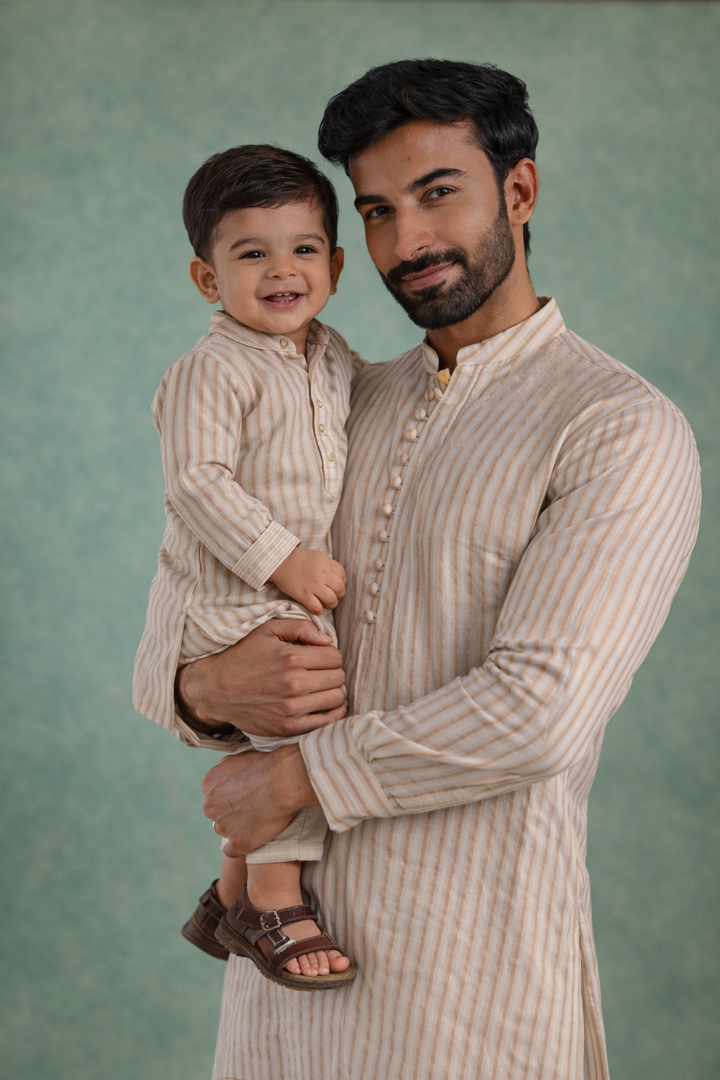 Boys Mousse Stripe Kurta Set