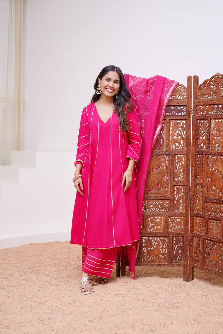 pink anarkali