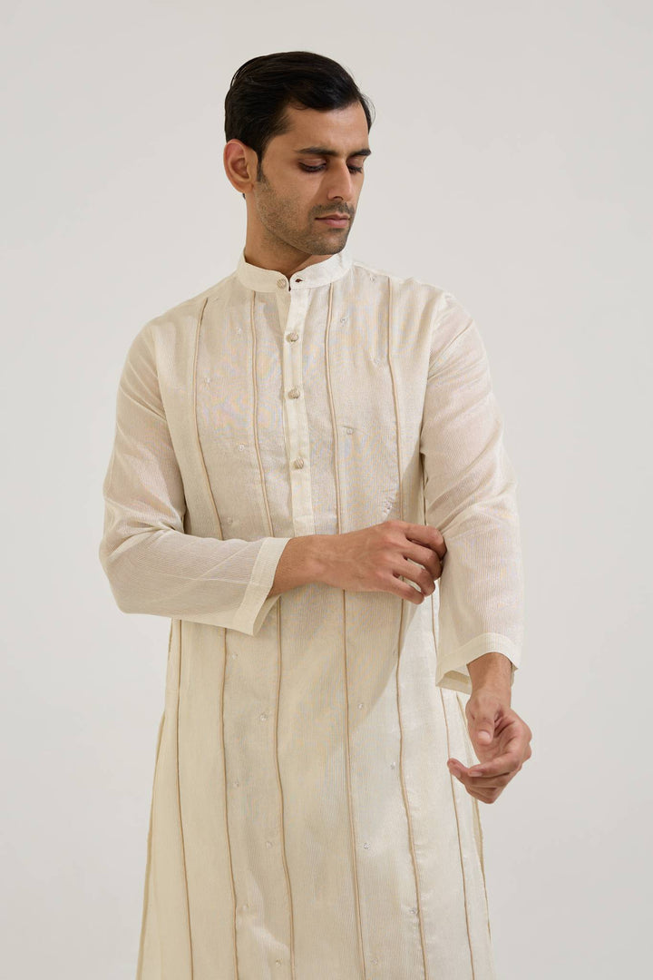 White Zari Charm Kurta