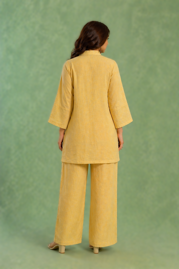 Beige Bloom Embroidered Mul Chanderi Top