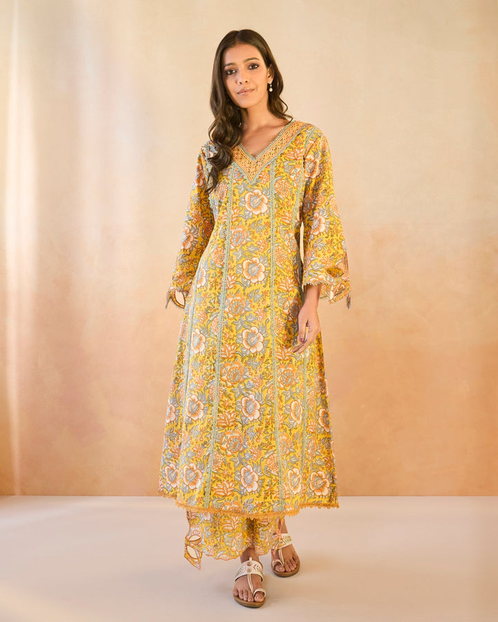 Sunflower Chintz Cutwork Kurta