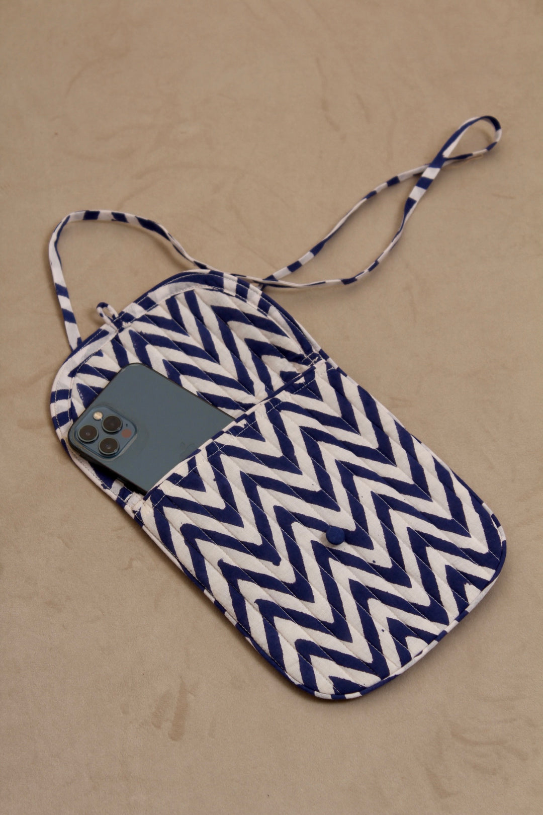 Indigo Chevron Mobile Cover Bag