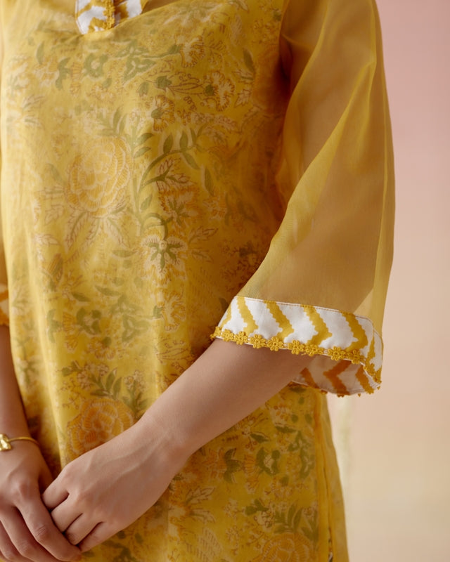 Petal Yellow Long Kurta