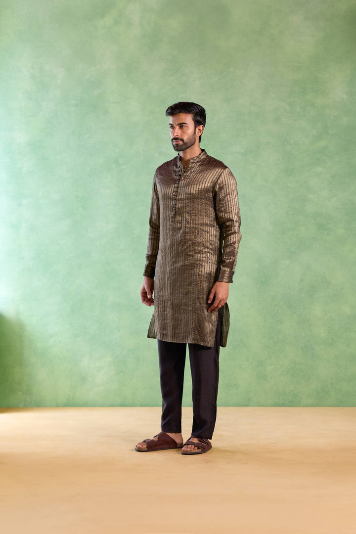 Black Stripe Loopi Kurta with Narrow Pants