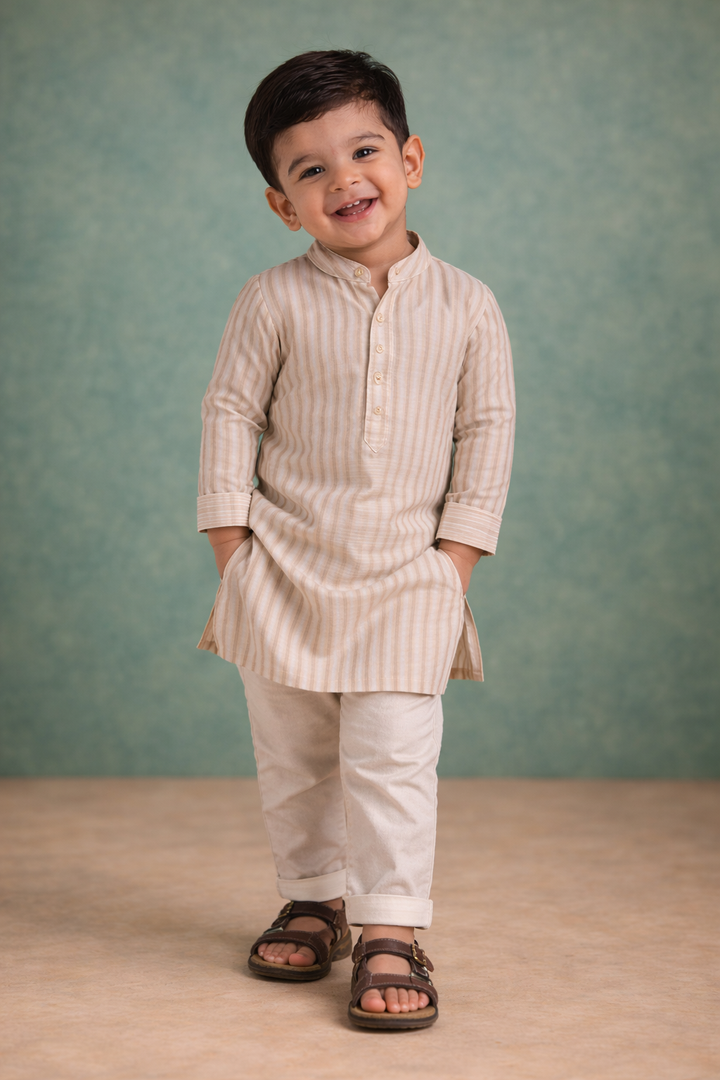 Boys Mousse Stripe Kurta Set