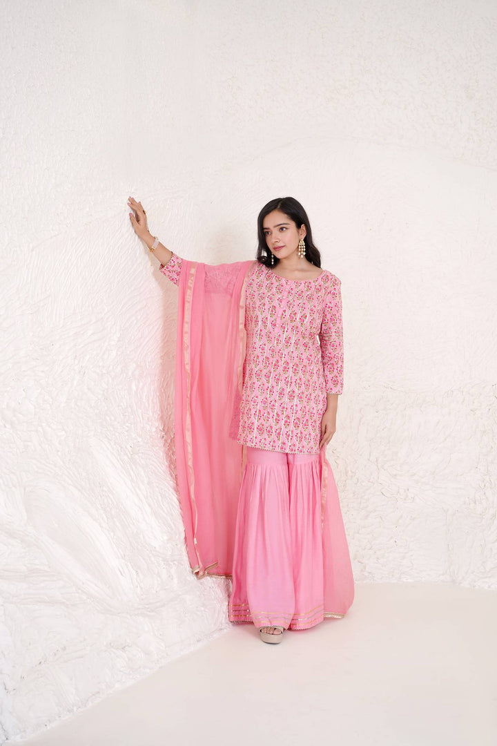 Rose gota dupatta