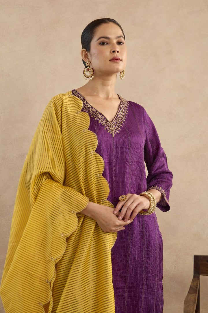 Royal Yellow Scalllop Dupatta