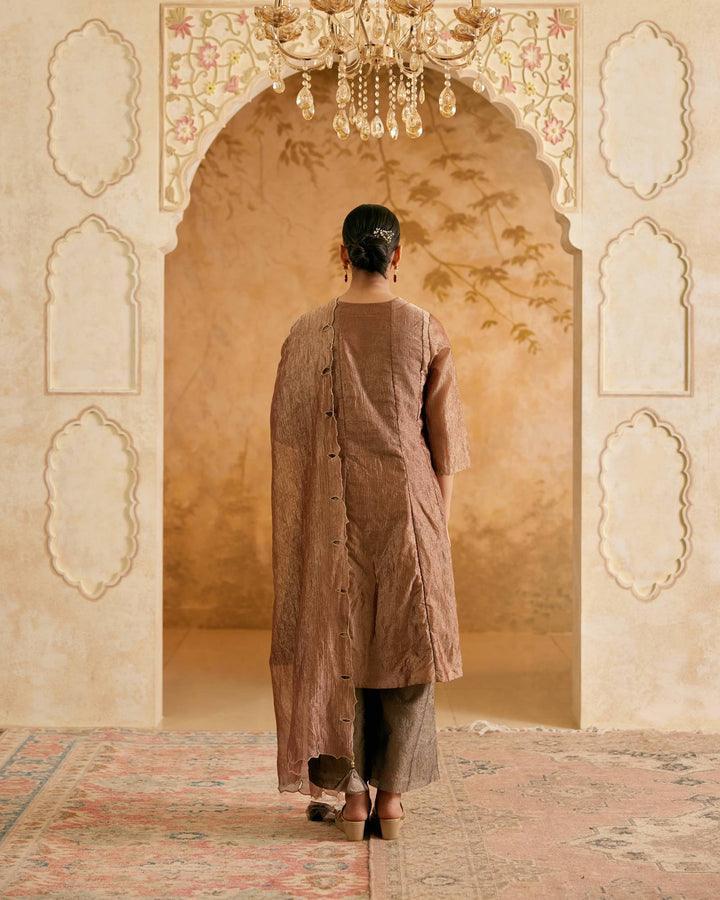 Bronze Embroidered Dupatta