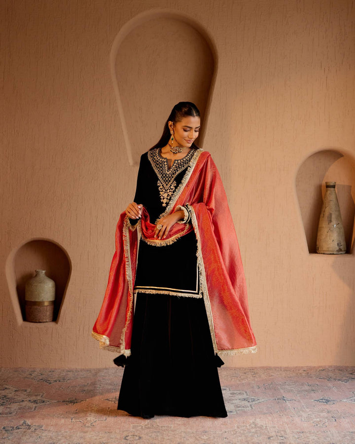 Dusky Red Dupatta