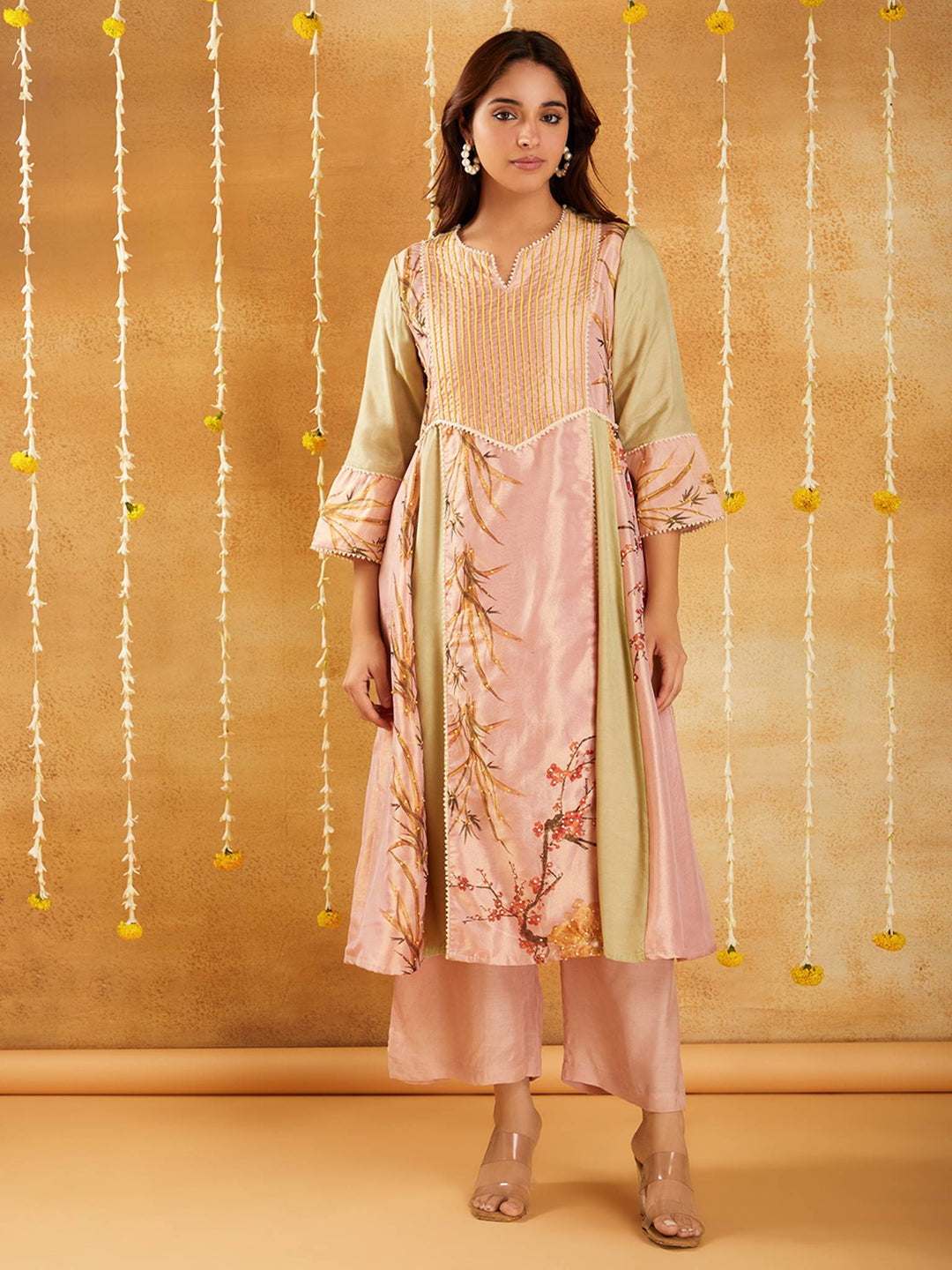 Peach Charm Kurta set with Straight Pants - Set of 2