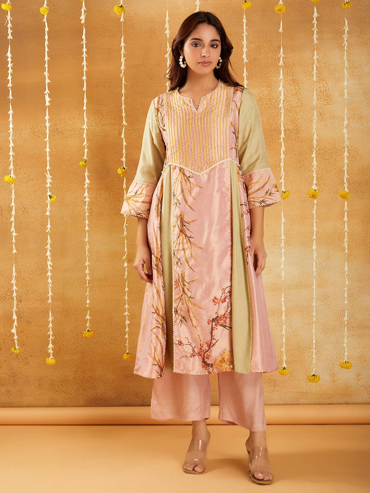 Peach Charm Kurta set with Straight Pants - Set of 2