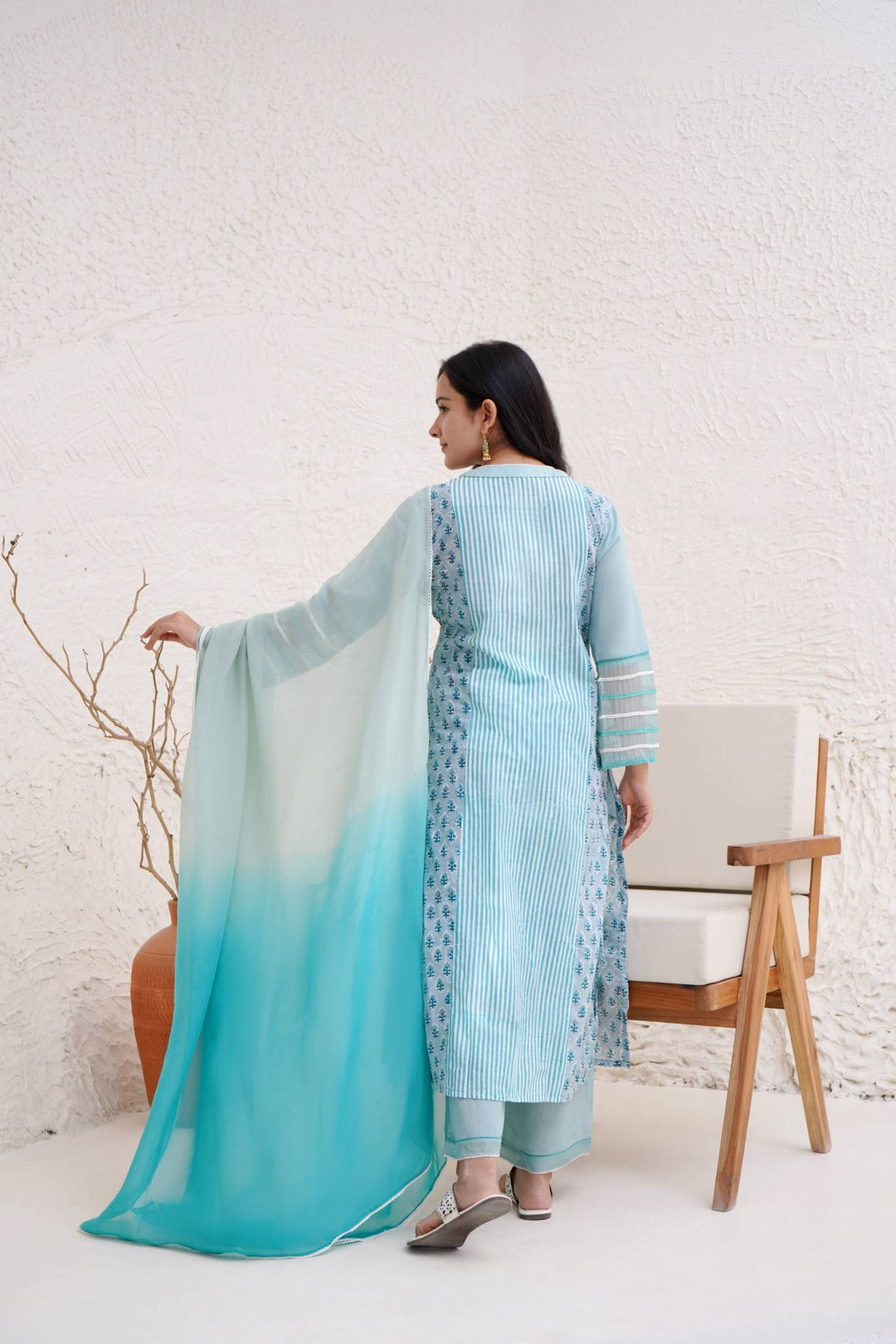 Aqua blue dupatta