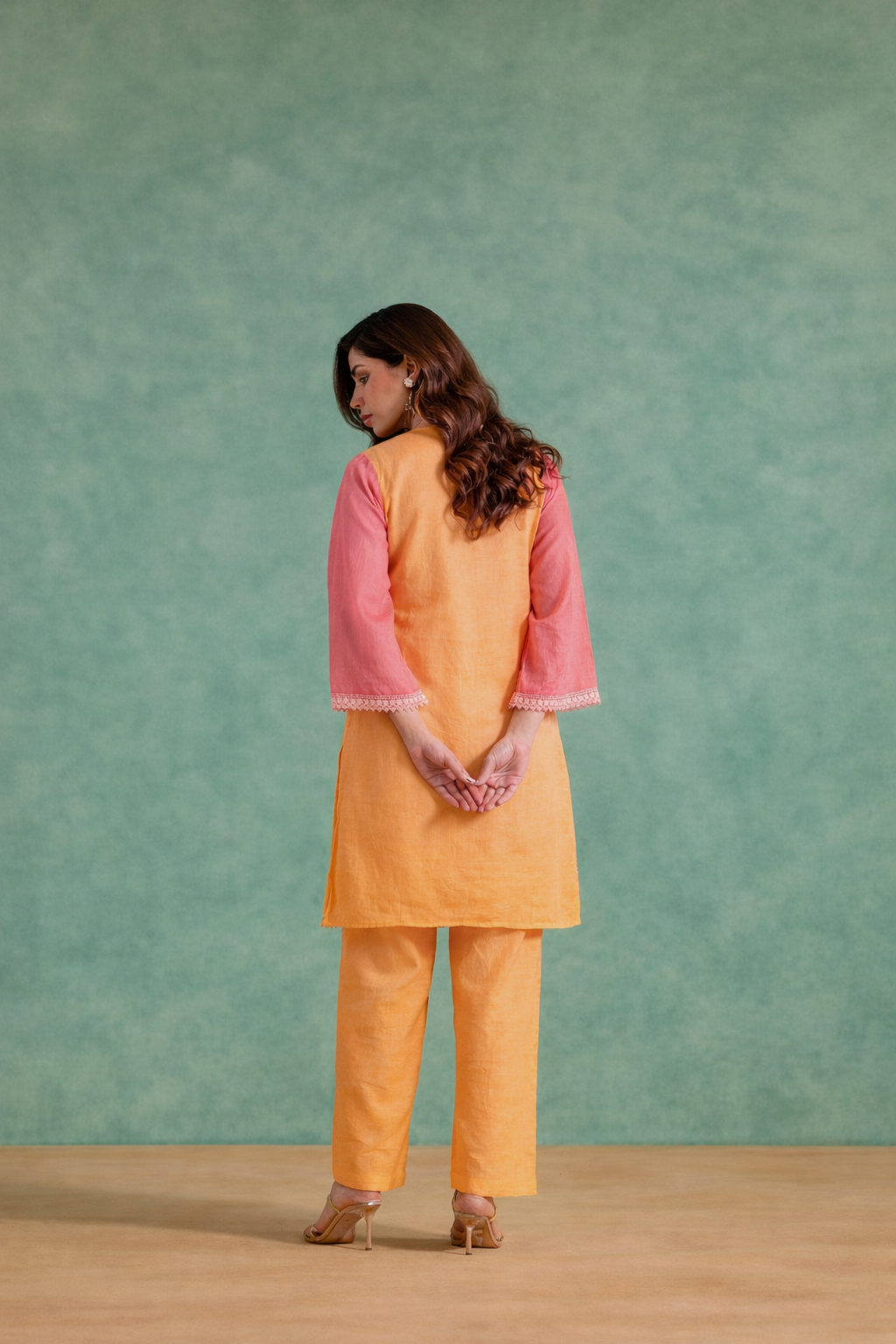 Coral Petal Embroidered Top