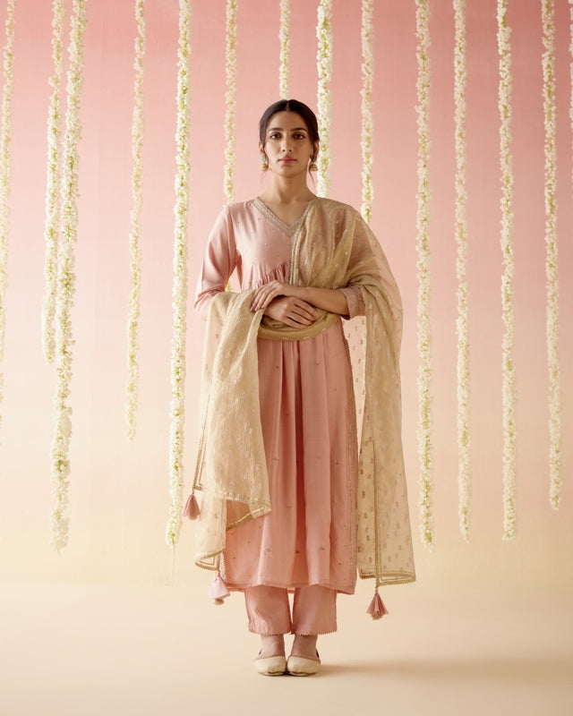 Petunia Peach Gold Dupatta